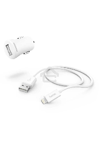 Комплект зарядное устройство Hama H-183266 2.4A для Apple кабель Apple Lightning белый