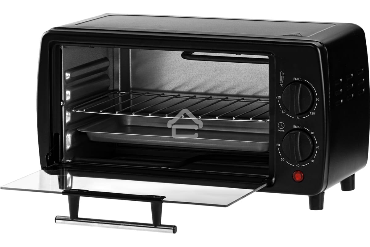 Мини-печь Galaxy Line GL 2625, черный, 8 л, 1000 Вт, таймер на 60 минут, индикатор работы, автоотключение