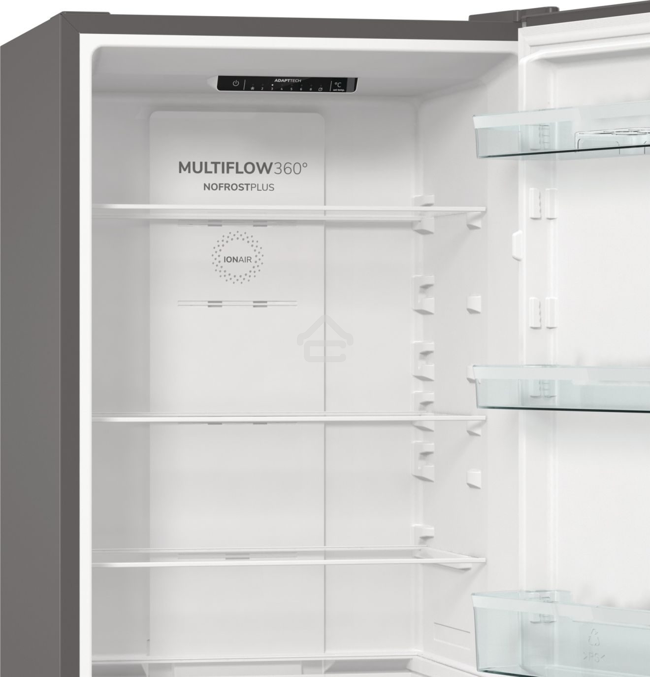 Холодильник Gorenje NRKE62XL серебристый металлик двухкамерный 203/99л морозилка снизу, No Frost