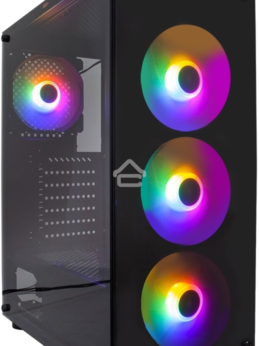 Компьютерный корпус 1STPLAYER FIRE DANCING V3-B / ATX, TG / 4x120mm LED fans inc. / V3-B-4F1
