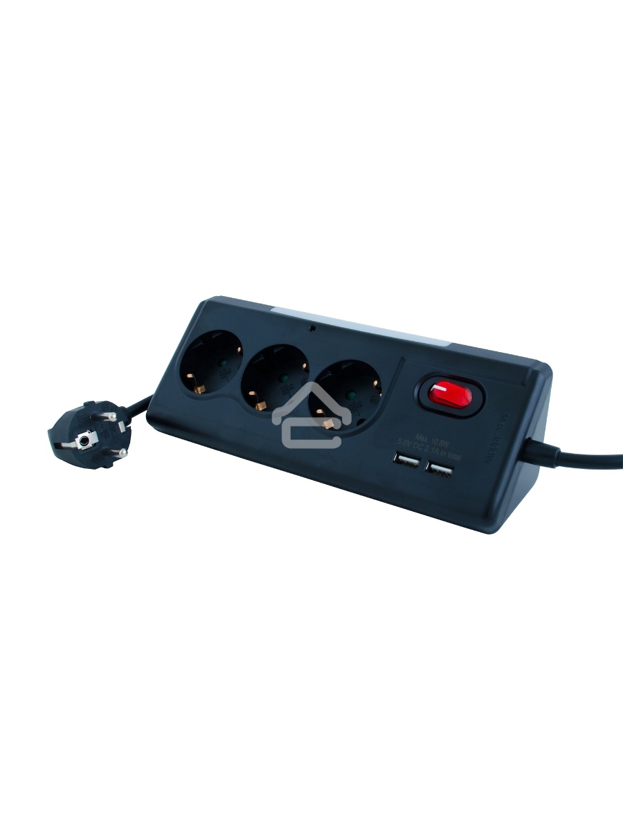 Удлинитель сетевой СТАРТ S 3x1 ZDV 2USB-- 12, 3 розетки, до 16А, 2xUSB, 1.5м, с заземлением, кнопка включения, функцией ночника, защитными шторками от детей, белый
