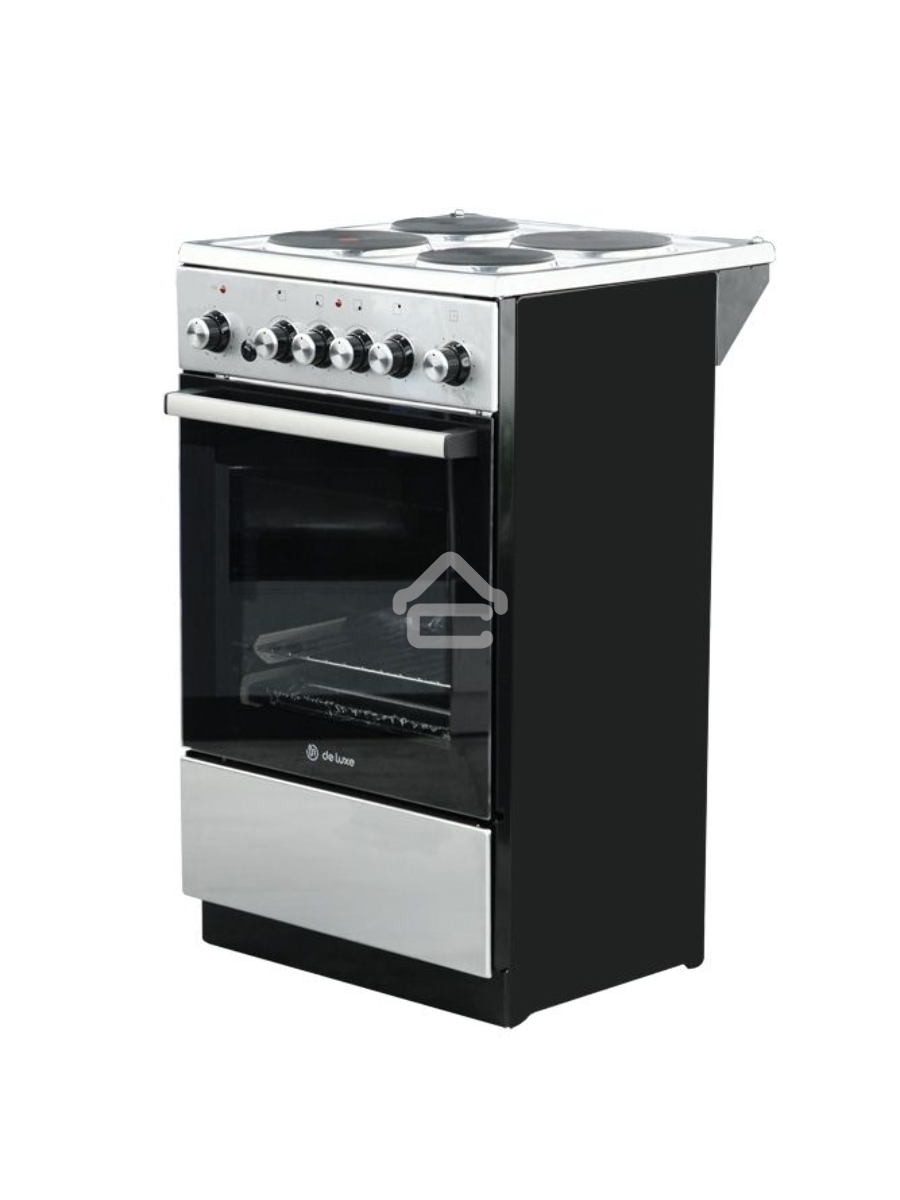 Плита электрическая De Luxe 5004.16э 010 серебристый, конфорок 4 шт, духовка 46 л, гриль, 50 см x 85 см x 50 см