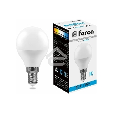 Лампа светодиодная Feron LB-550 9W 230V E14 6400K G45