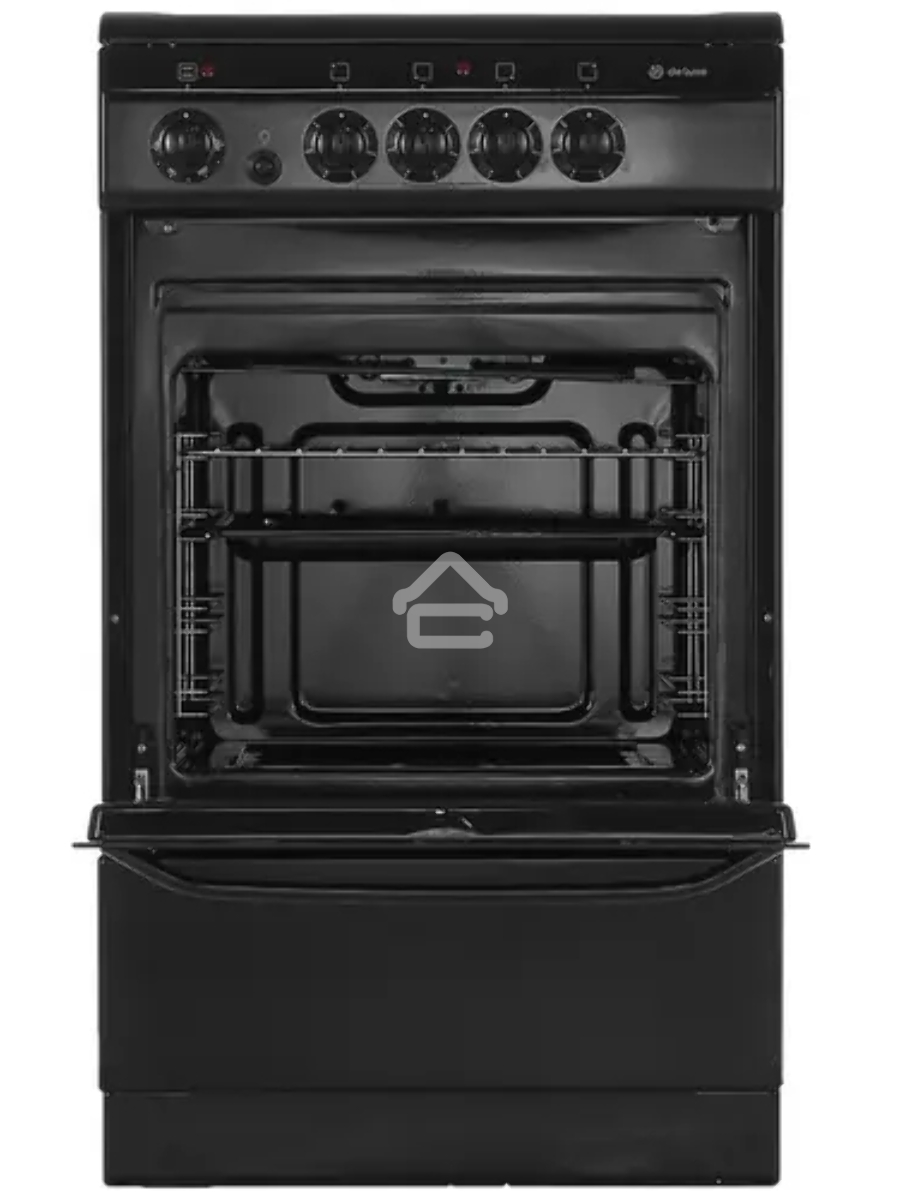 Плита электрическая De Luxe 506004.04ЭС 031 черный, конфорок 4 шт, духовка 60 л, 50 см x 87 см x 60 см