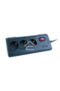 Удлинитель сетевой СТАРТ S 3x1 ZDV 2USB-- 12, 3 розетки, до 16А, 2xUSB, 1.5м, с заземлением, кнопка включения, функцией ночника, защитными шторками от детей, белый