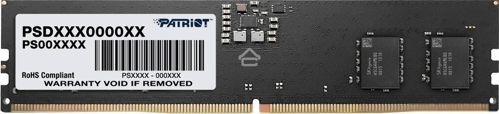 Оперативная память Patriot Signature, DDR5, 8GB (1x8 GB), 5600 MHz, CL46, DIMM