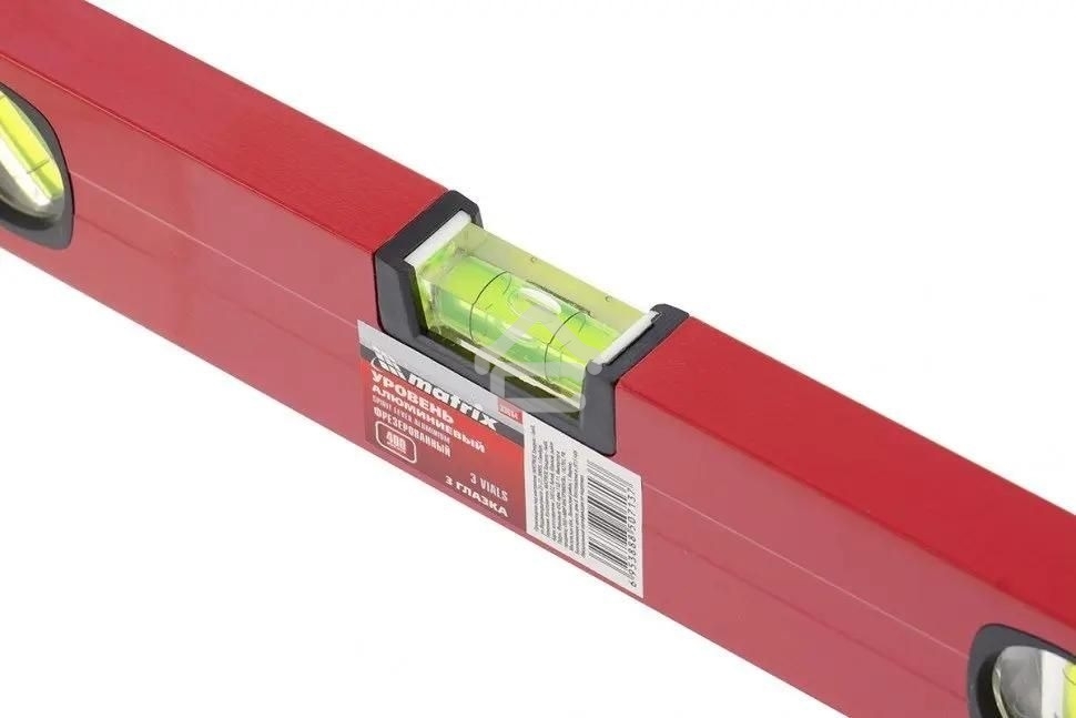 Уровень алюминиевый Matrix 400 мм, фрезерованный, 3 глазка