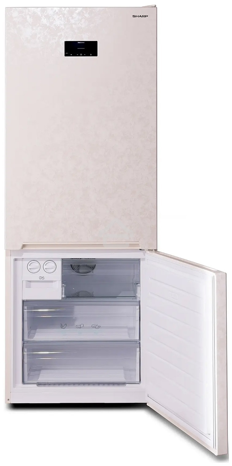 Холодильник Sharp SJ-492IHXJ42R бежевый двухкамерный 333/128 л морозилка снизу, No Frost