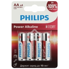 Элемент питания алкалиновый AA/LR6 1.5В Power (блист. 4шт) Philips Б0062746
