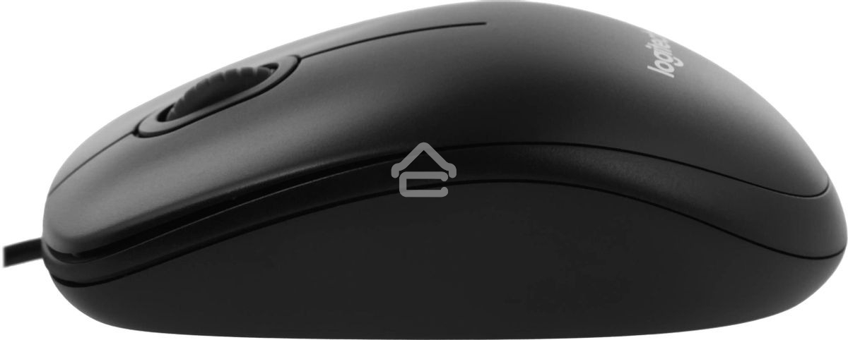 Мышь проводная Logitech B100 черный, 1000 dpi, USB, кнопки - 3
