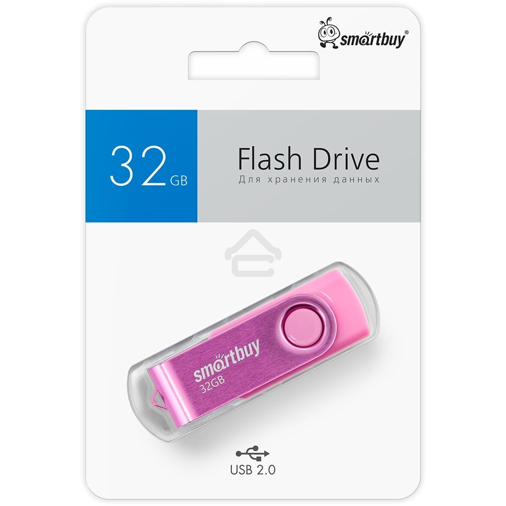 Флешка USB R/W SmartBuy R/W Twist Pink (SB032GB2TWP), 32Gb, USB 2.0, R/W 15/12, розовый