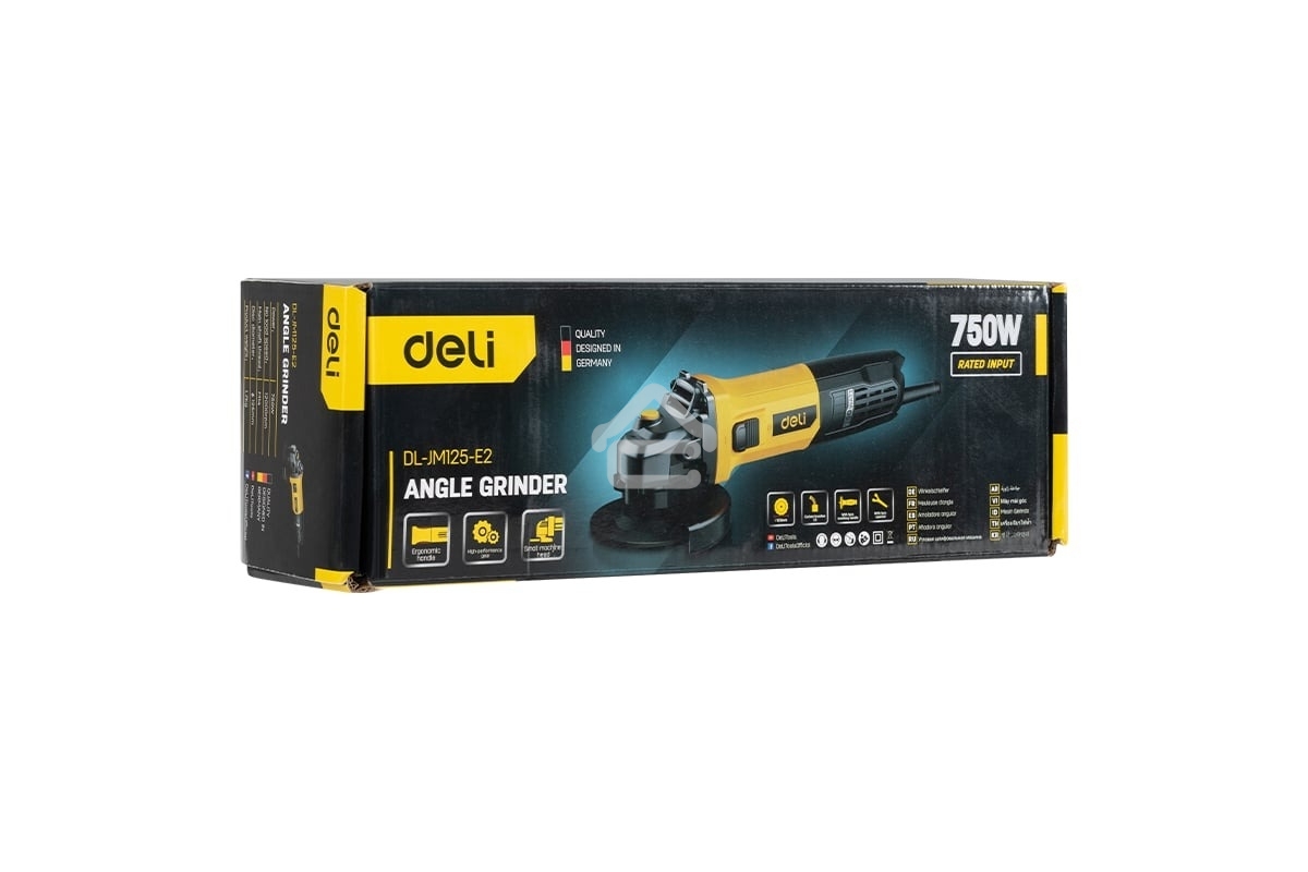 Угловая шлифовальная машина Deli DL-JM125-E2 (750Вт, 125мм, 12000об/мин, картон)