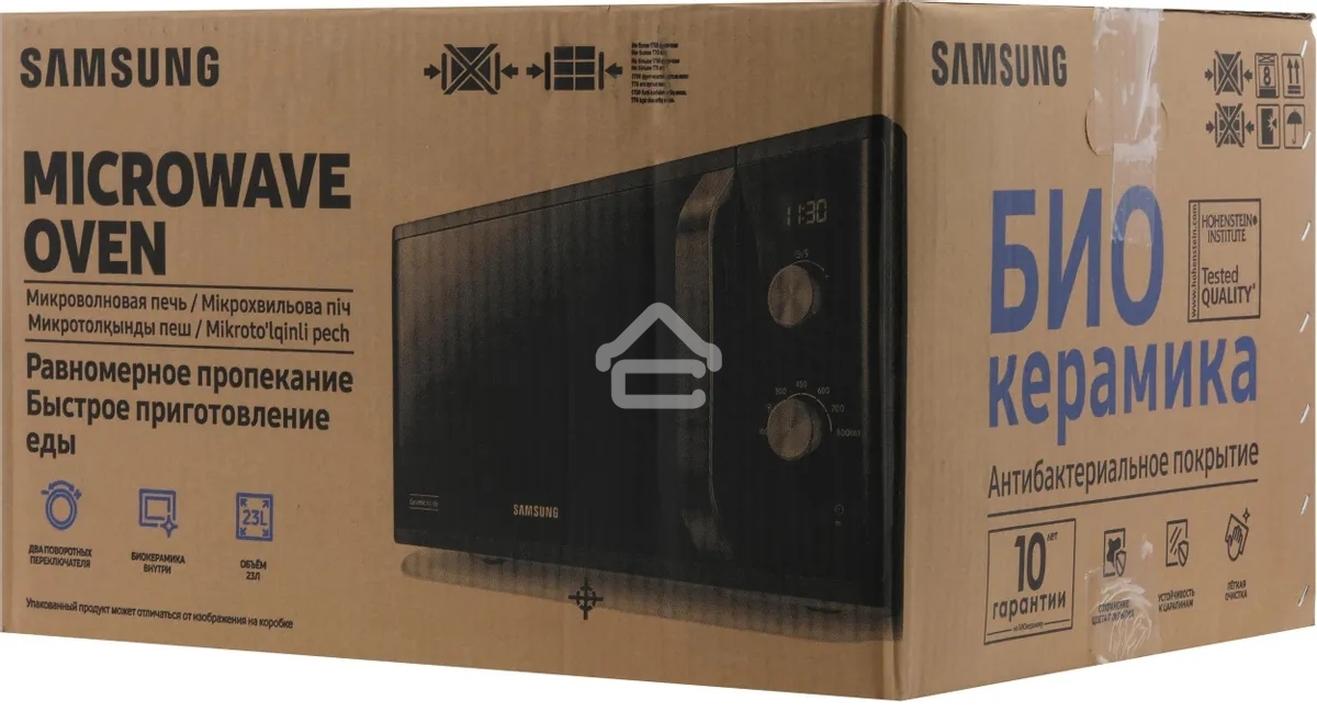 Микроволновая печь Samsung MS23K3614AW белый, 23 л, 800 Вт, переключатели - поворотный механизм