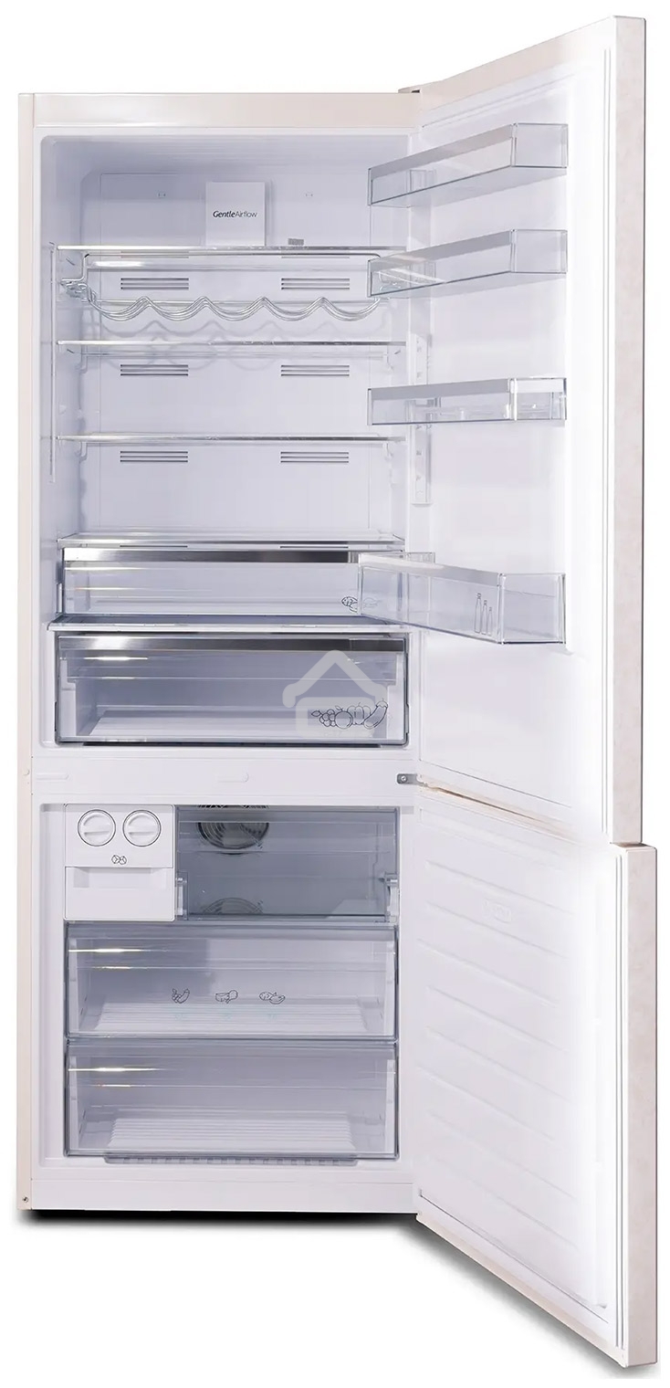 Холодильник Sharp SJ-492IHXJ42R бежевый двухкамерный 333/128 л морозилка снизу, No Frost