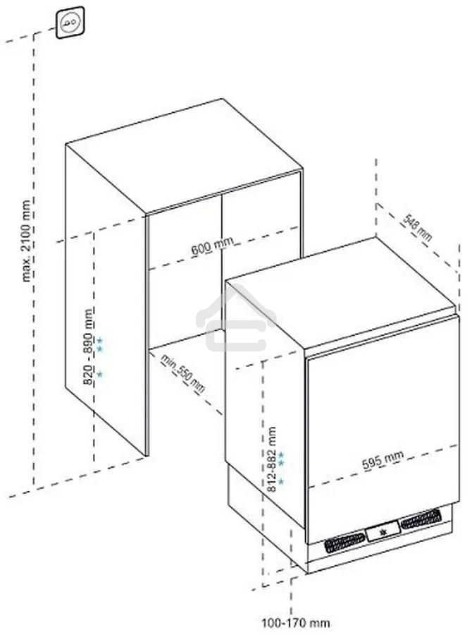 Встраиваемый холодильник Korting KSI 8181, белый однокамерный 133л, морозилка отсутствует, капельное