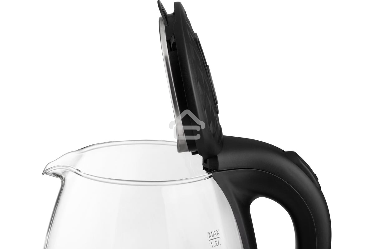 Чайник электрический Homestar HS-1053 1.2 л, стекло/пластик, черный