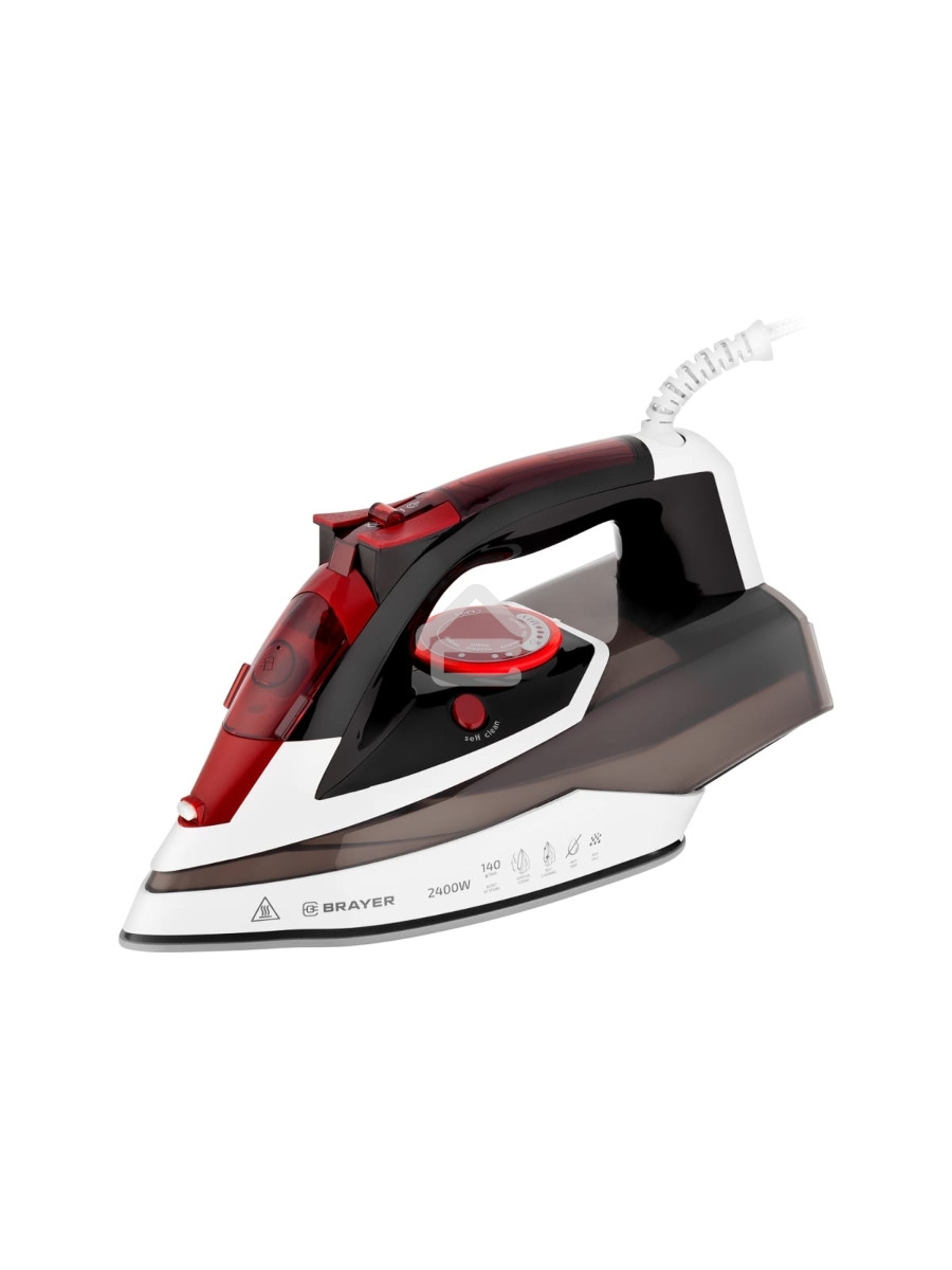 Утюг BRAYER BR4005, 2400 Вт, керамическое покрытие, пар 140 г/мин, антикапля, разбрызгивание, 360 мл, вертикальное отпаривание