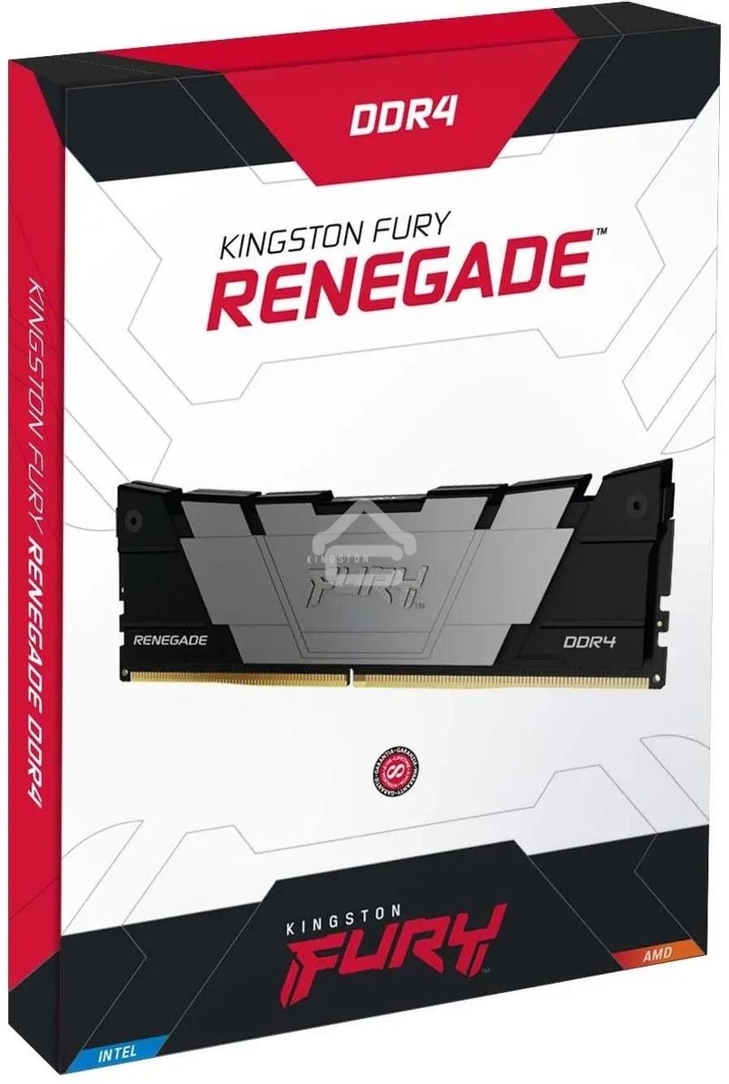 Оперативная память Kingston Fury Renegade, DDR4, 32GB (2x16 GB), 4000 MHz, CL19, DIMM, с радиатором, черный