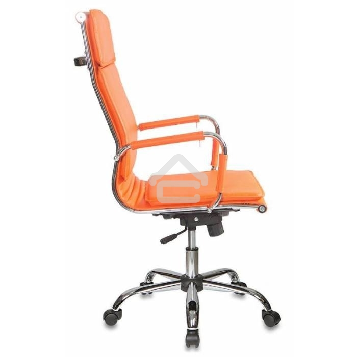 Кресло руководителя Бюрократ CH-993/orange оранжевый, искусственная кожа, крестовина хромированная