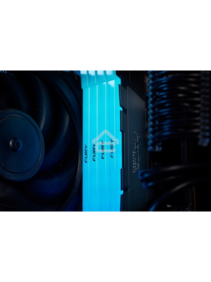 Оперативная память Kingston Fury Renegade, DDR4, 16GB (1x16GB), 3200MHz, CL16, DIMM, с радиатором, RGB, серебристый/черный