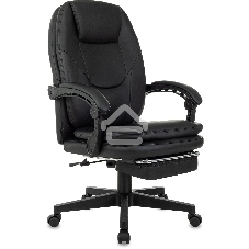 Кресло руководителя Бюрократ CH-868N-F черный, эко.кожа, крестов. пластик, подст.для ног