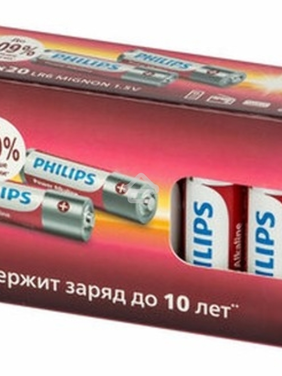 Элемент питания алкалиновый AA/LR6 1.5В Power (блист. 20шт) Philips Б0064673