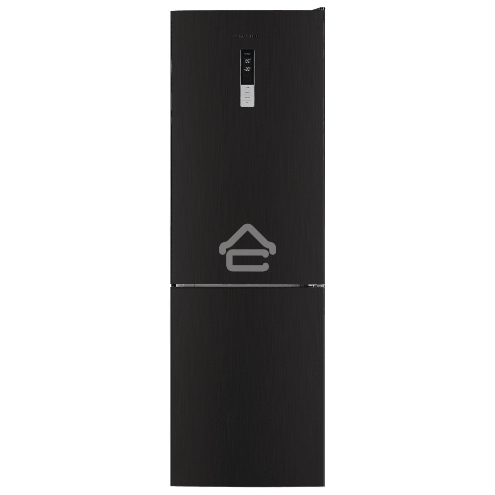 Холодильник Maunfeld MFF185NFSB10 черная нержавеющая сталь двухкамерный инвертор 240/100л морозилка снизу, No Frost