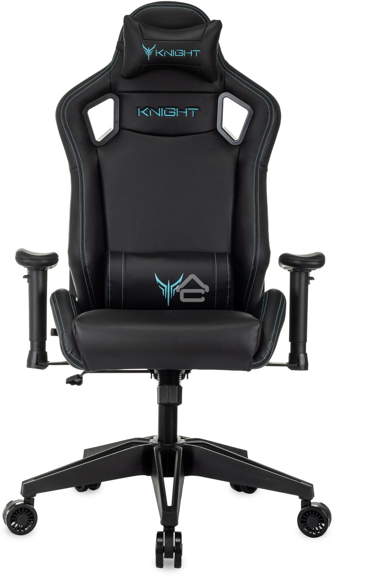 Кресло игровое Knight Outrid Smile черный эко.кожа крестов. пластик