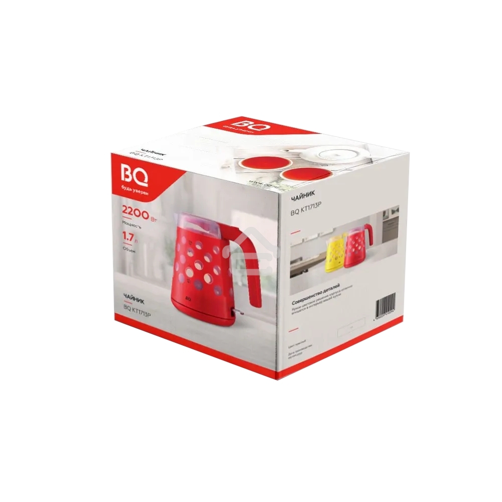 Чайник BQ KT1713P Red. Мощность:2200 Вт, Объем 1,7л, LED подсветка