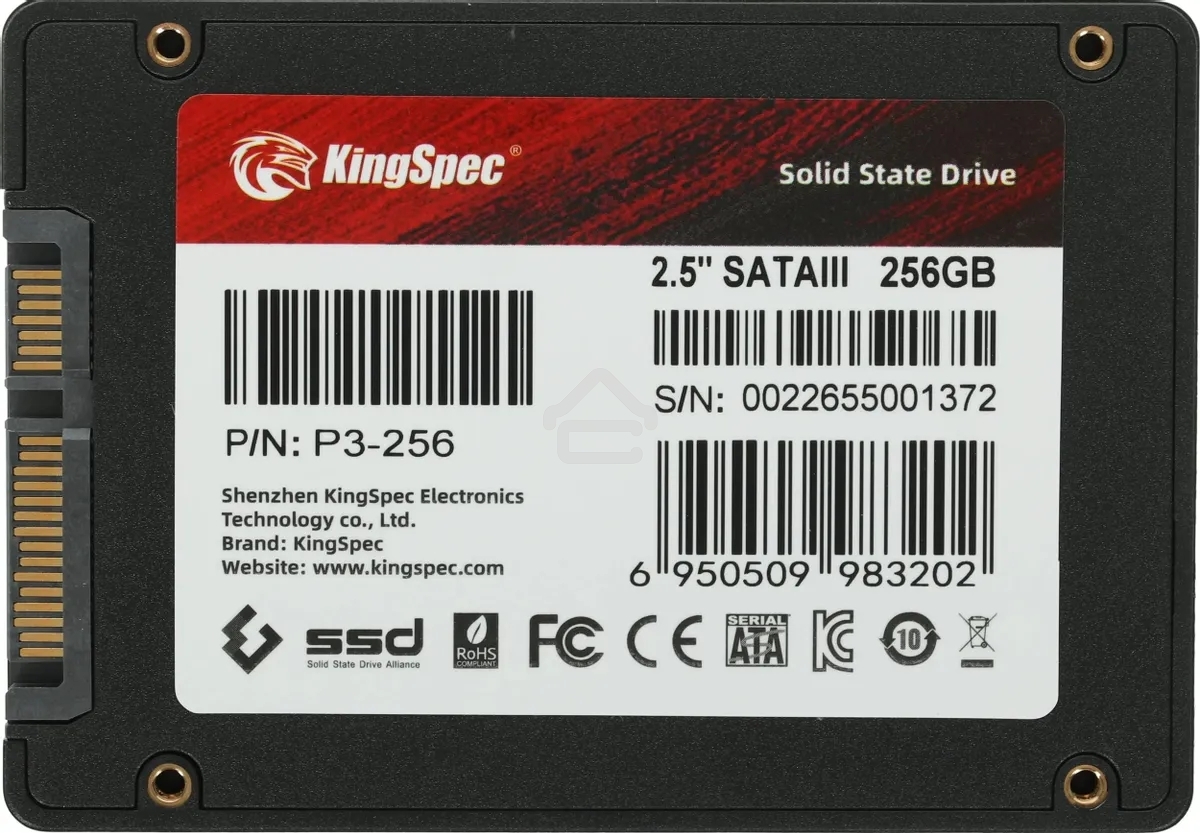 Накопитель SSD KingSpec P3-256, 256Gb, SATA, 2.5