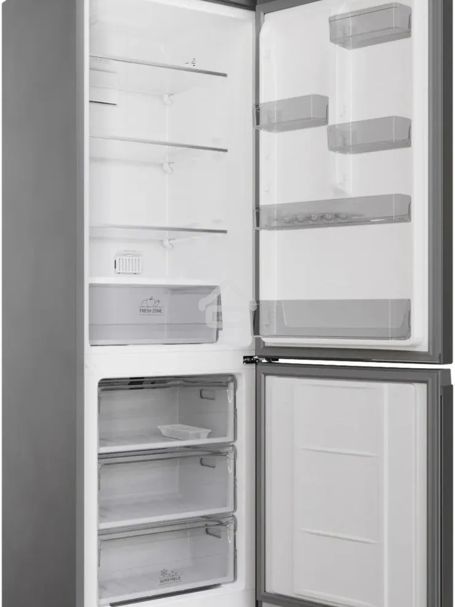 Холодильник Hotpoint HT 5180 MX нержавеющая сталь/серебристый двухкамерный 220/78 л морозилка снизу, No Frost