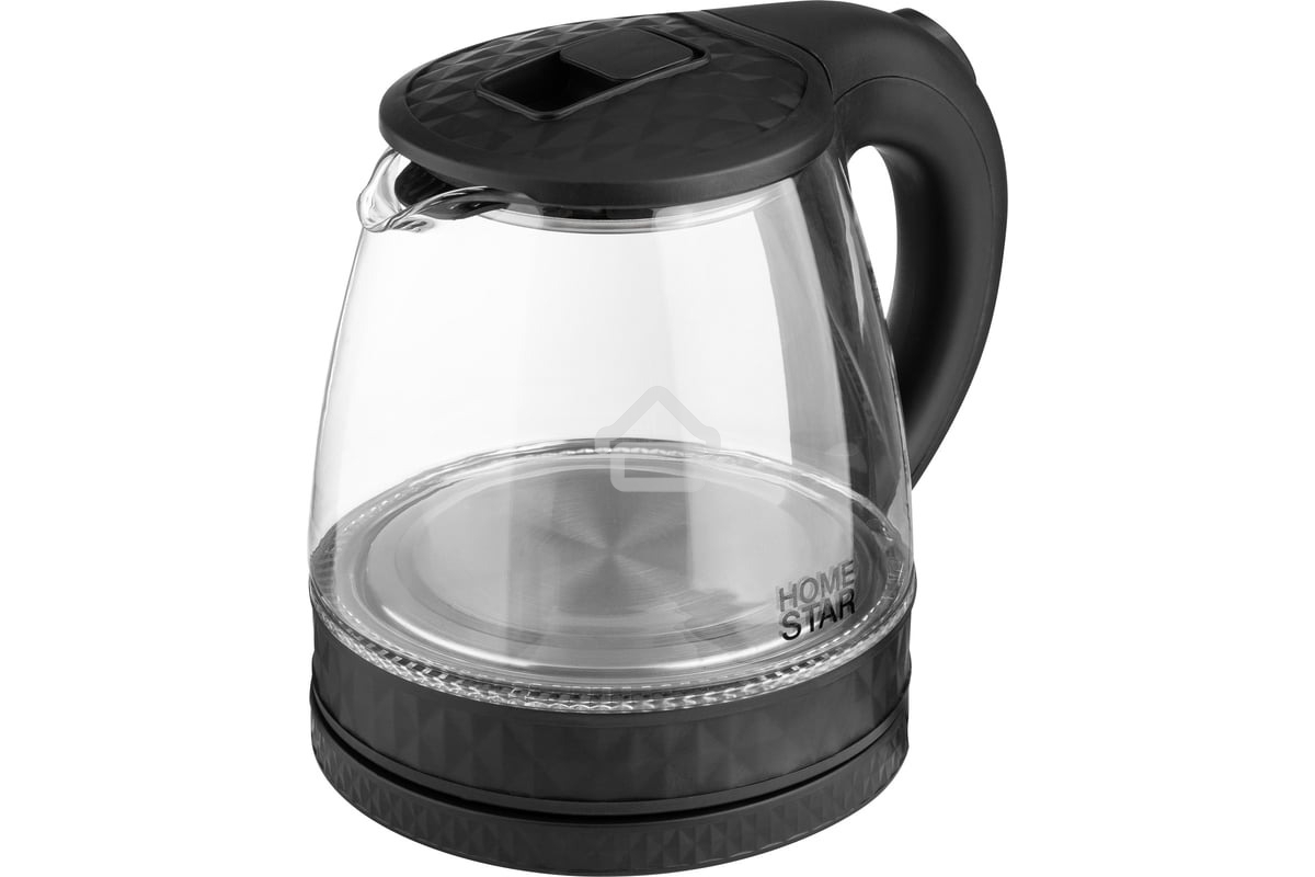 Чайник электрический Homestar HS-1053 1.2 л, стекло/пластик, черный
