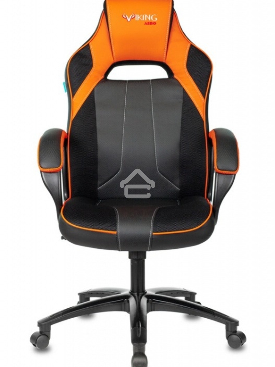 Кресло игровое Бюрократ VIKING 2 AERO ORANGE черный/оранжевый, искусст.кожа/ткань