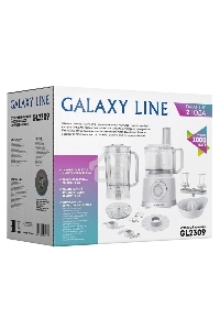 Кухонный комбайн Galaxy Line GL 2309, белый, пластик. чаша 1,5 л, 1000 Вт, 2 скорости и импульс. режим