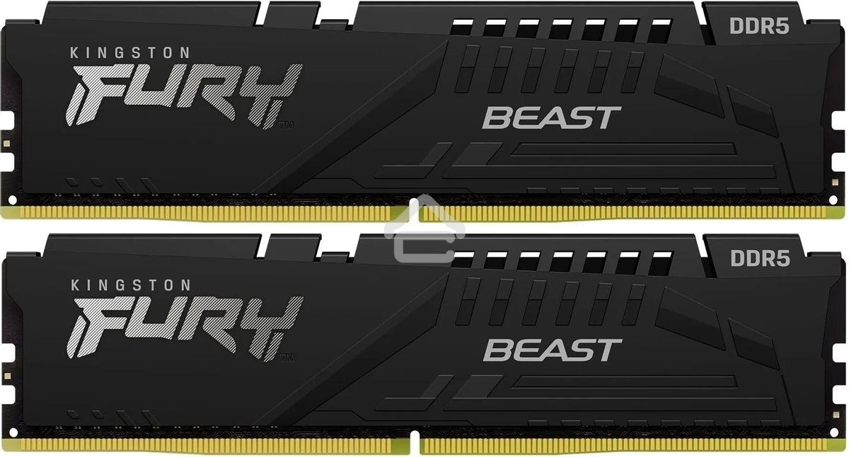 Оперативная память Kingston Fury Beast, DDR5, 32Gb (2x16GB), 6000MHz, CL30, DIMM, с радиатором, черный
