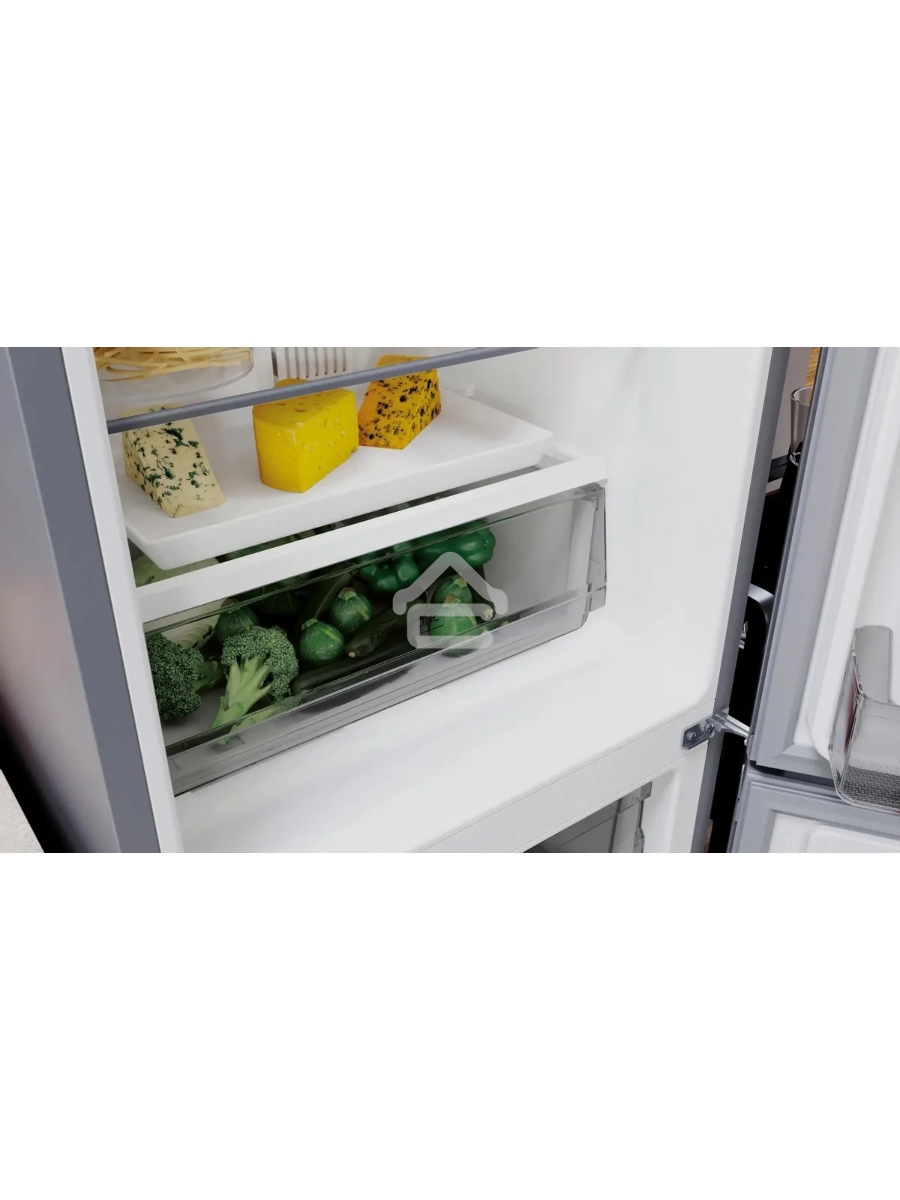 Холодильник Hotpoint HT 5180 MX нержавеющая сталь/серебристый двухкамерный 220/78 л морозилка снизу, No Frost
