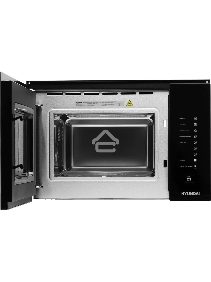 Микроволновая печь встраиваемая Hyundai HBW 2560 BG черный, 25 л, 900 Вт, переключатели - сенсор