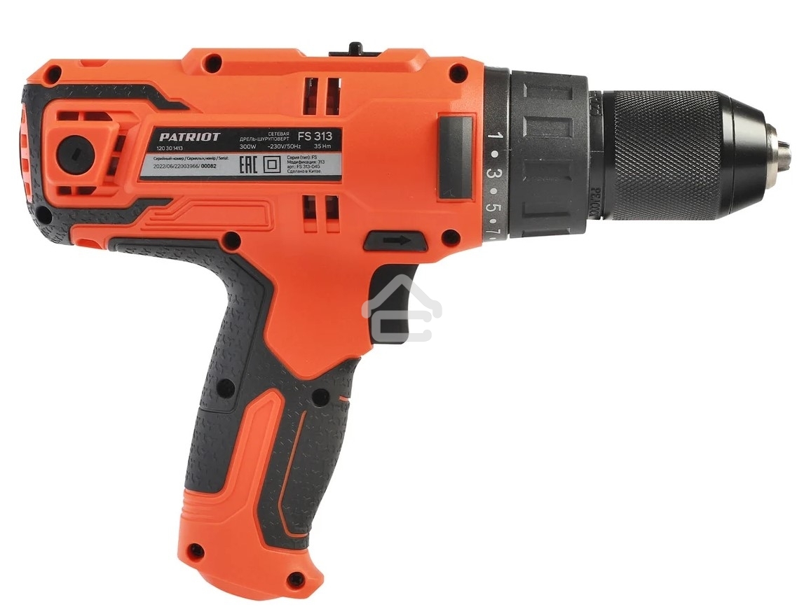 Дрель-шуруповерт сетевой Patriot FS 313, Сетевая, 300 Вт