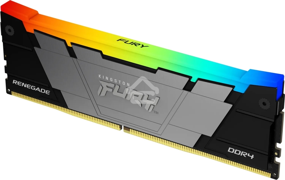 Оперативная память Kingston Fury Renegade, DDR4, 16GB (1x16GB), 3200MHz, CL16, DIMM, с радиатором, RGB, серебристый/черный