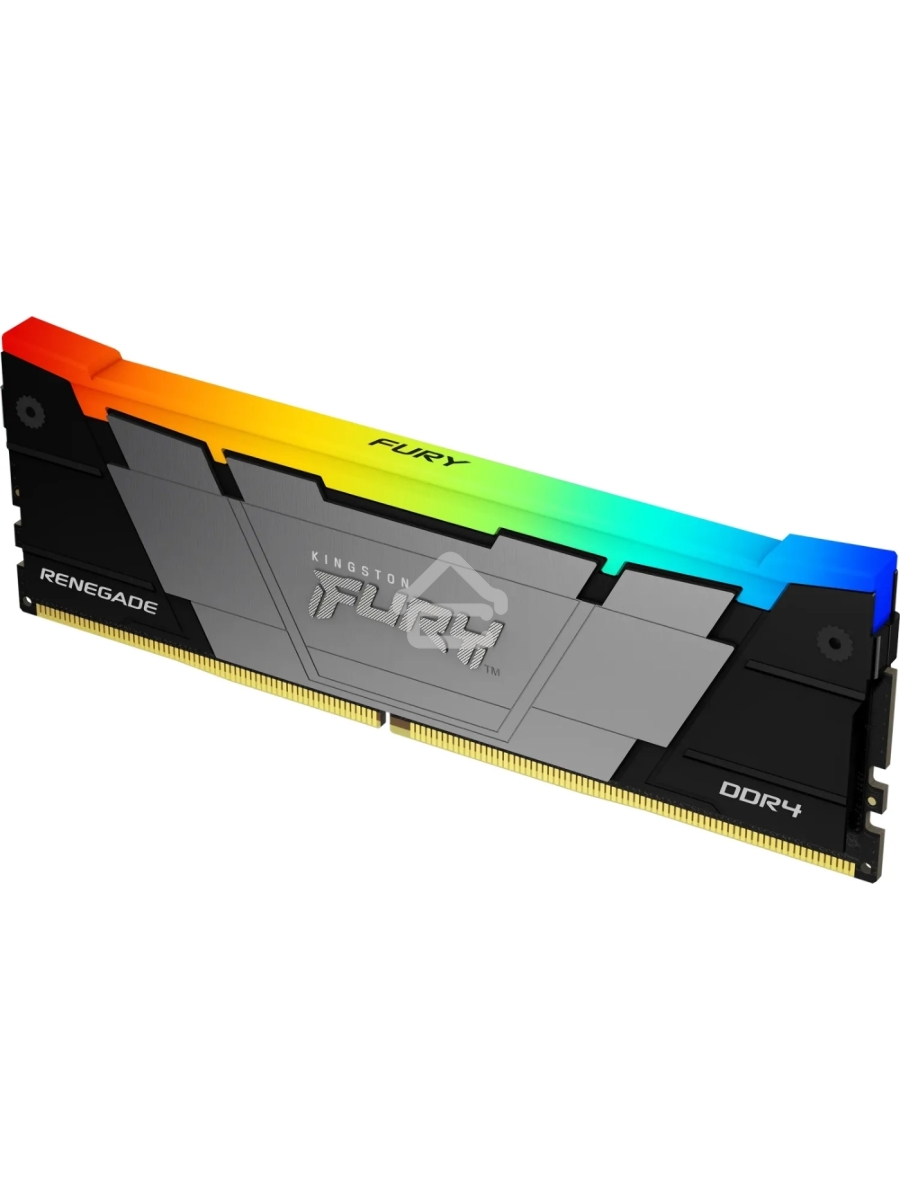 Оперативная память Kingston Fury Renegade, DDR4, 16GB (1x16GB), 3200MHz, CL16, DIMM, с радиатором, RGB, серебристый/черный