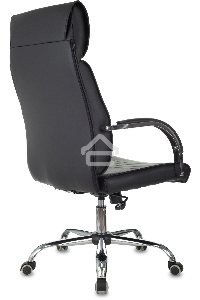 Кресло руководителя Бюрократ T-8010SL/BLACK черный, искусственная кожа, крестовина хром