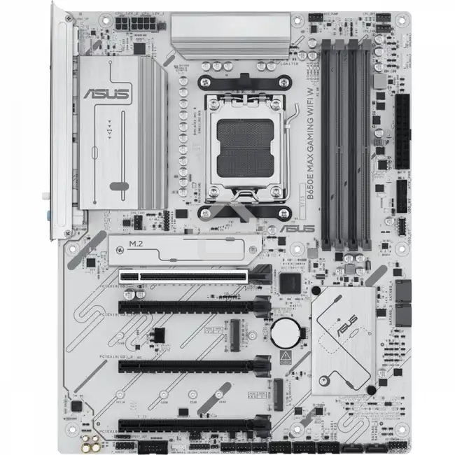 Материнская плата ASUS B650E MAX GAMING WIFI W, AM5, AMD B650, 4xDDR5, 4xSATA, 3xM.2, 1xPCIe 5.0 x16, 1xPCIe 4.0 x4, 2xPCIe 3.0 x1, 1xDP, 1xHDMI, 1x2.5Gb LAN, Wi-Fi 6E, Bluetooth 5.3, 1xUSB-C 10Gbps, 3xUSB-A 10Gbps, 2xUSB-A 5Gbps, 2xUSB-A 2.0, 3x3.5 мм, 7