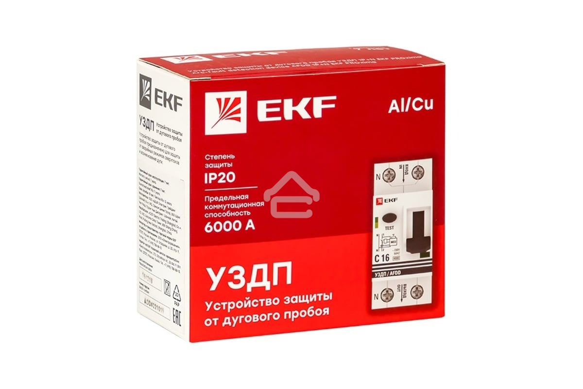 Устройство защиты от дугового пробоя EKF PROxima (УЗДП) 1P+N C 63А 6кА с авт. выкл. afdd-2-63C-pro
