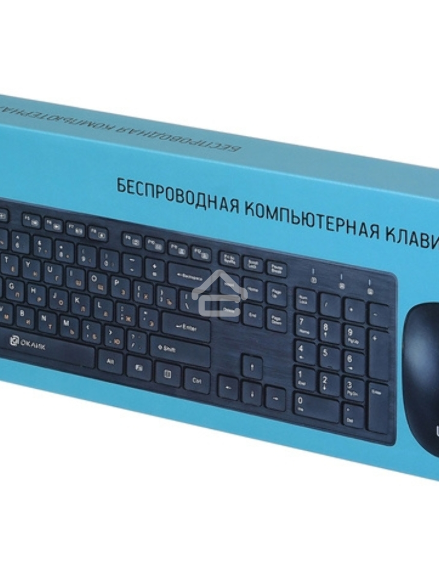 Клавиатура + мышь Oklick 240M черный USB Беспроводная 2.4Ghz