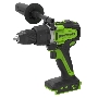 Дрель-шуруповерт GREENWORKS GD24DD140, Аккумуляторная, 24В, Без АКБ и ЗУ