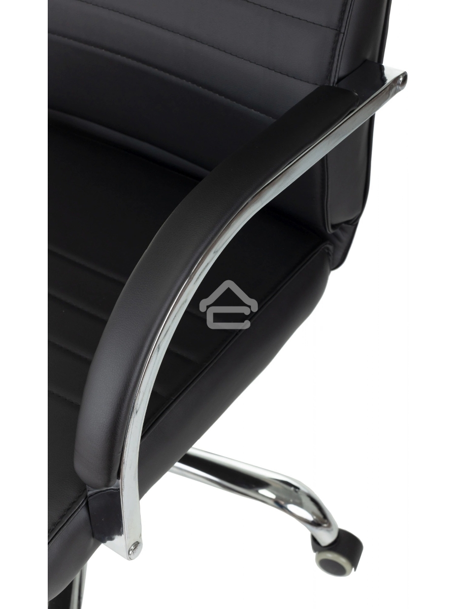 Кресло руководителя Бюрократ T-8010SL/BLACK черный, искусственная кожа, крестовина хром