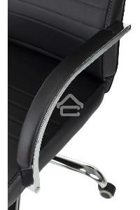 Кресло руководителя Бюрократ T-8010SL/BLACK черный, искусственная кожа, крестовина хром