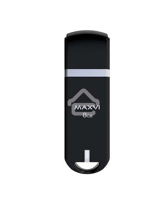 Флешка USB R/W Maxvi P3 8GB USB 2.0 black, монолит с колпачком, ABS пластик