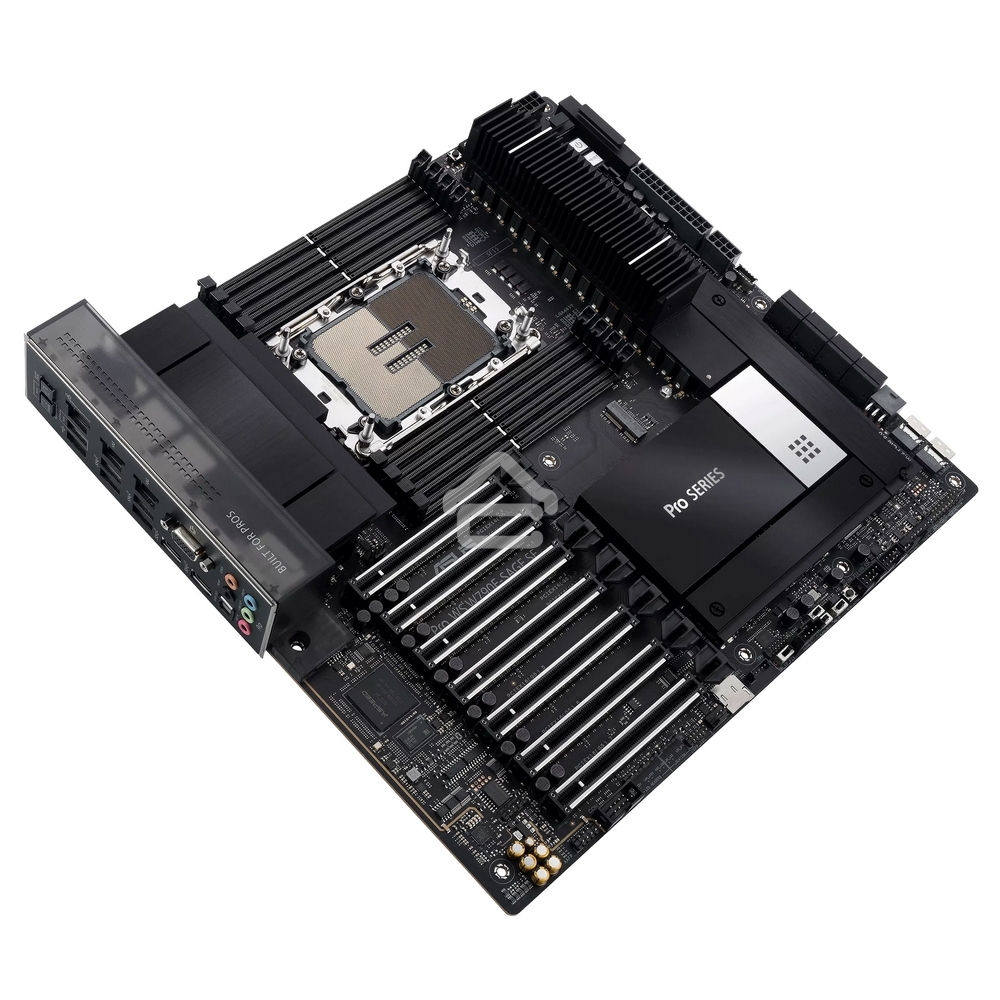Материнская плата ASUS Pro WS W790E-SAGE SE, LGA4677, Intel W790, 8xDDR5 (ECC), 3xM.2, 2xSlimSAS, 8xSATA, 7xPCIe 5.0, 2x10Gb LAN, 1xUSB 3.2 Gen 2x2 (Type-C), 5xUSB 3.2 Gen 2 (Type-A + Type-C), 2xUSB 2.0, 5x3.5 мм, 7.1, EATX