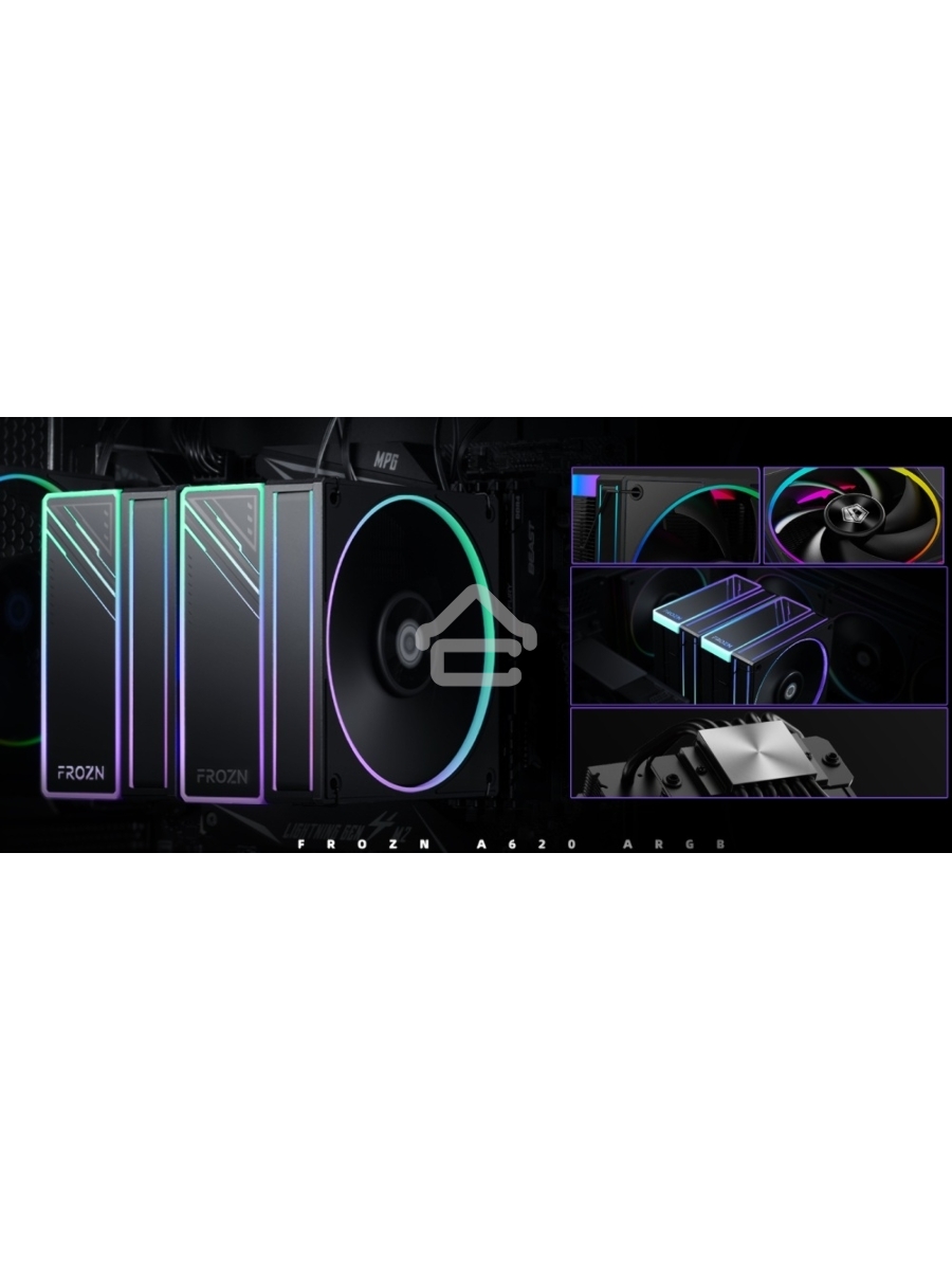 Устройство охлаждения(кулер) ID-Cooling Frozn A620 ARGB черный 120мм алюминий+медь 2000rpm 30db 4-pin 270W 154мм